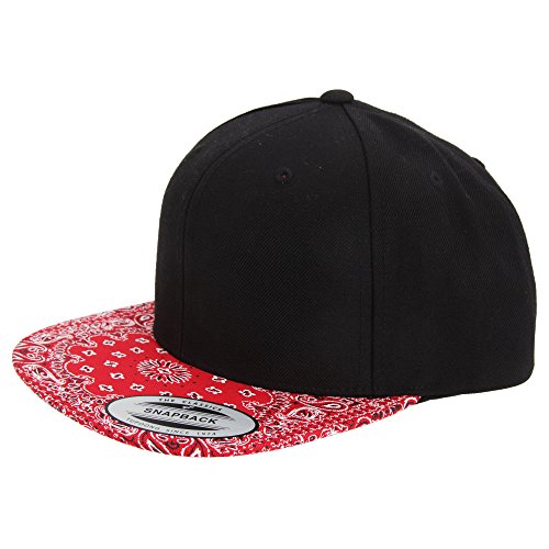 Yupoong - Casquette ajustable imprimée - Homme (Taille unique) (Noir/Bandana rouge)