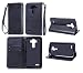 Produktbild Lonchee LG G4 Wallet Tasche Brieftasche Schutzhülle , geprägten Design Hochwertige PU Leder Folio Tasche Case Hülle im Bookstyle mit Standfunktion Kredit Kartenfächer (schwarz)