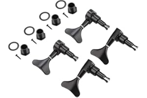Alomejor 2L2R 4 Pièces Scellé Basse Guitare Tuning Pegs Bouton en Forme de Queue de Poisson Guitare Basse Mécaniques Tête Mécaniques pour Precision Bass et Jazz Bass