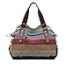 Produktbild Candora® Multi-Color Striped Canvas Totes Handbag Women's Hobos and Shoulder Bags Damen Vintage Canvas Schultertasche Handtasche