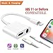 Produktbild Lightning-Adapter Kopfhörer Jack für iPhone X, iPhone 8 / 8Plus , iPhone 7/7plus, 2 in 1lightning Connector auf 3,5 mm Klinkenstecker Kopfhörer Verlängerung Adapter praktisch und geeignet für iPhone ios10.3/11 (weiß)