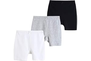 ALLESGUT Lot de 3 shorts de danse en coton uni pour bébé fille, gris, taille 4