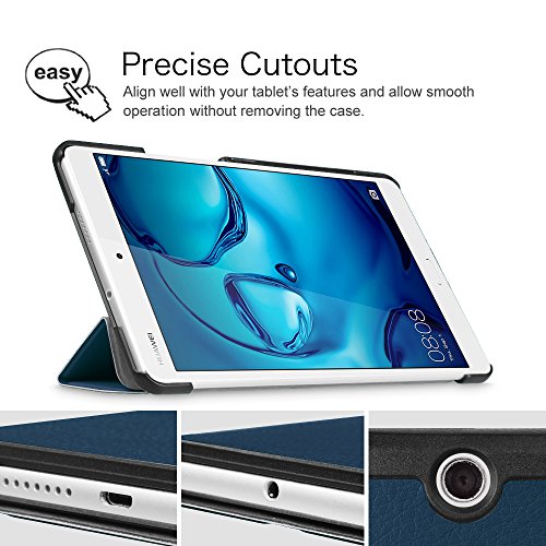Fintie Huawei MediaPad M3 8.4 Hülle -Ultra Schlank Superleicht Ständer (SlimShell) Case Cover Schutzhülle Etui Tasche mit Ständer und Auto Sleep / Wake Funktion für 8.4″ Huawei MediaPad M3 8.0 Android Tablet-PC, Marineblau - 6