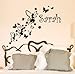 Personalised Fairies Girl's Name Butterflies Flowers Wall Sticker - Art Vinyl Decal Stickers, Childrens Bedroom, Bathroom, Kitchen, Lounge, Easy to Apply, Free Applicator, Easy Peel - (PLEASE CHOOSE YOUR SIZE & COLOUR USING DROP DOWN MENU) - by Rubybloom Designs