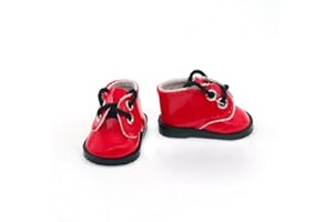 Aeromdale Puppenschuhe PU-Schuhe mit Schnürsenkeln für 35,6 cm große Puppen 35 cm große Puppenzubehör Spielzeug – Rot – 1 Paar