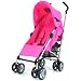 ZETA VOOOM - PINK + FREE Rain Cover Baby Stroller with Large Shade Maker sun canopy ideal for holidays