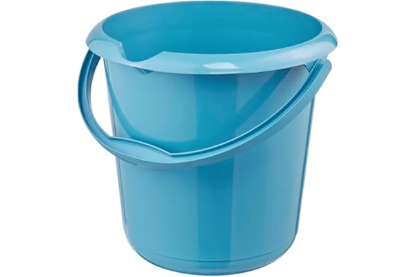 keeeper Seau avec Bec verseur, Graduation Intégrée et Poignée Ergonomique, 10 L, Mika Eco Line, Bleu (Eco Sky Blue)