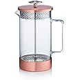 Barista & Co Core French Press Coffee Maker - Plastic Free Tea and Coffee Strainer with Borosilicate Glass Beaker, Metal Filter and Removable Steel Base - Copper 1000ml Manual Tea and Coffee Infuser