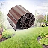 9 metros de largo WilTec Borde delimitador césped 9m 10cm Marrón Borde césped Bordura Exterior Jardínes Parterres Jardinería