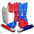 Sohan Sports - WKF Approved Martial Arts Karate Safety Kit Pack of Chest Guard, Shin Guard, Hand Gloves, Belts, (L)