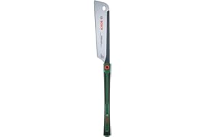 Bosch Scie japonaise Dozuki 270 mm (scie à tirer pr coupes droites précises dans bois/plastique ; lame acier SK5 flexible ; dents fines ; 17 TPI ; poignée Softgrip extra longue)
