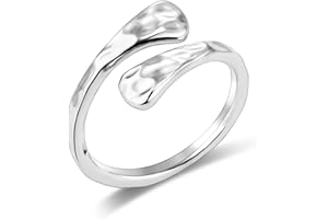 ALEXCRAFT Sterling Silver 925 Rings for Men and Women, Hypoallergenic, 14K Gold Plated, Simple Open Adjustable Rings, Small Smooth Rings, Water Drops, Thumbs, Fingers, Unisex Rings, Women, Men,