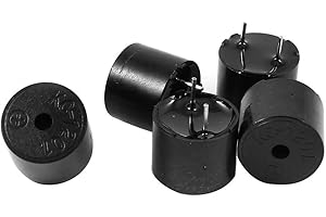 UXCELL Sourcingmap 12 x 9,5 mm 30 mAh 1.5 V DC Cylindre électronique Continue Son Passif Buzzer – Noir (5 pièces)