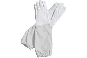 Kaimeilai Guanti da apicoltura, guanti da apicoltura in pelle di capra, protezione perfetta con maniche lunghe ventilate per principianti Beekeeper