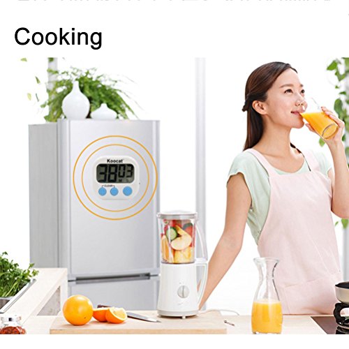 4 Stück Küche Timer, koocat Digitales Kochen Timer Uhr, großes LCD-Display, lauter Alarm, magnetischer Rückseite, Ständer [2017 Verbesserte Version] - 3