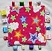 Baby taggie security blanket, taggy baby comforter - Pink Star