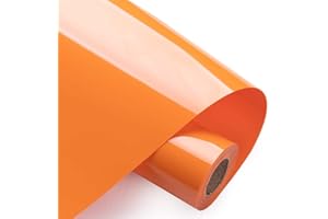 Foeska Heat Transfer Vinyl Bundle 12" x 5' Feet Rolls,HTV for Silhouette Cameo Easy to Cut & Weed, DIY Heat Press Design for T-Shirt, Clothes, Hats and Other Textiles Orange