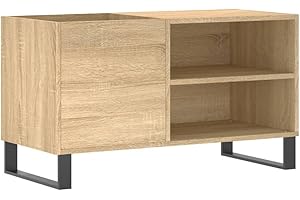 vidaXL Armadio a dischi, supporto giradiscos, credenza da soggiorno moderna in legno di ingegneria Rovere Sonoma