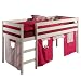 Produktbild Hochbett Spielbett ERIK weiß inkl. Vorhang rosa/pink