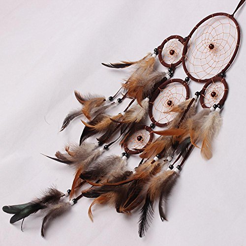 SOLEDI Dreamcatcher Traumfänger Glücksbringer aus der schönsten Geschichten in der amerikanischen indischen Mythologie Braun - 5