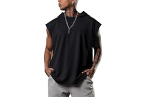 seiveini Homme Débardeur de Sport à Capuche Eté T-Shirt Gilet Maillot de Corps Stretch sans Manches T-Shirt Tank Top de Fitness Gym Jogging Haut Décontractée Debardeur Musculation