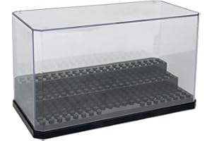 BUFUNTO Acrylic Display Case, 3-Level Perspex Dustproof Minifigure Display Case, Removable Display Shelves for Building Blocks, Gift for Building Blocks Lovers, Suitable for Building Blocks Minifigures,