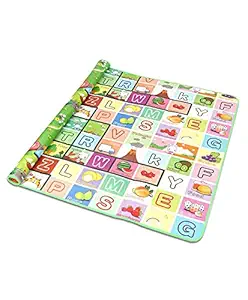 Crystalsky Baby Kids Mats with Bag, Waterproof Double Side ABCD Design Baby Play and Crawl Floor Mat for Kids Picnic School Home (Large Size -6 X 4 ft, Multicolour) with Bag to Carry