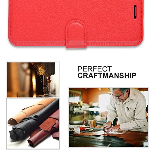 Huawei P8 Lite 2017 Hülle, IVSO Hohe Qualität Advanced Shock Absorption Technology Case Folio Tasche Cover für Huawei P8 Lite 2017 Smartphone (Für Huawei P8 Lite 2017, Rot) - 5