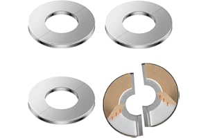 TEOZBLU 4 Piezas Divididas De Acero Inoxidable Cromado, DiáMetro Interior 35 Mm， Cubierta De Acero Inoxidable Rosetas Cromadas Grifo, TuberíA Para Grifo Cuello De Embellecedor Para Radiadores