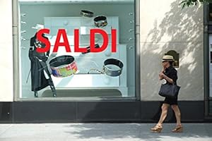 Vetrofania Scritte Saldi StampaNegozio Vetrinistica ADESIVA VETRINA NEGOZI - occasioni,svendita 150x50 cm. Adesivo4You
