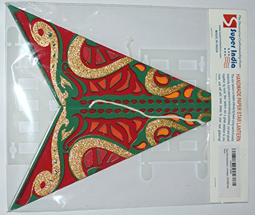 Weihnachtsstern / Papierstern Lampenschirme mit funkelnden dekorativen Designs in Handarbeit ANTARES – Rot - 5