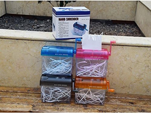 Mini Hand Shredder Portable Cutting Paper Documents Manual Machine for Office Home (Random Color)