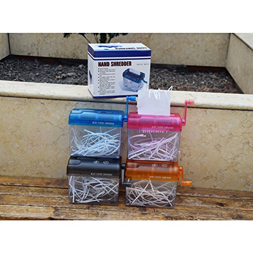 Mini Hand Shredder Portable Cutting Paper Documents Manual Machine for Office Home (Random Color)