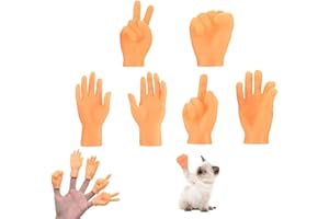JJiaoLinin Mini Mani,6 Pezzi Tiny Hands Mini Mano Sinistra Mano Destra Piccola Mano Burattini da Dito Mini Dita per Giochi Giocattolo per Prendere in Giro per Gatti Novità di Giocattoli
