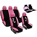Produktbild WOLTU 7247+AM7151 Auto Schonbezug Schonbezüge Fußmatten rosa