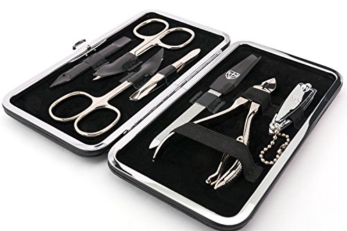 Drei Schwerter | Exklusives 7-teiliges Maniküre – Pediküre – Nagelpflege-Set / Etui | Qualität – Made in Solingen (000651) - 2