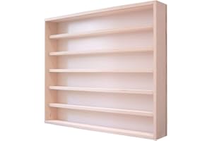 Alsino V-60.6 Vitrina Expositiva | 60 x 58 x 8,5 cm | Madera de abedul sin tratar | 6 estantes | 2 puertas de plexiglás correderas | Modelado | Coleccionables | Escala N y H0