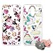 Produktbild 2X Handy Silikonhülle für Huawei Mate20 lite, Stoßfest Schutz Tasche Weich TPU Gel Bumper Etui Dünn Cover Case (Blume Einhorn) Kratzfest Anti Fingerabdruck, mit 2 Tier Kable