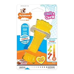 Nylabone Puppy Chew Freezer Dog Toy, Lamb & Apple Flavor, Wolf