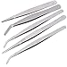 Produktbild 5 Stück wcic Edelstahl Pinzette Set gerade und gebogene Tipps für Hobby Craft Jewelry Beauty Nail Art Picking Werkzeug Bonsai Gartengeräte