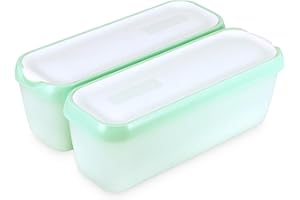 SUNJULY Lot de 2 bacs à glace de 1,5 l - Réutilisables - Avec couvercle en silicone - Sans BPA - Pour la glace faite maison - Accessoires de cuisine
