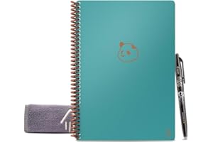 ‎ROCKETBOOK Rocketbook Panda Planer – Wiederverwendbarer Täglicher, Wöchentlicher, Monatlicher Planer mit 1 Pilot Frixion Stift und 1 Mikrofasertuch Enthalten – Hellblau Einband A5