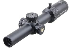 Vector Optics Taurus 1-6x24mm First Focal Plane (FFP) 1/5MIL Tactical Riflescope with Red Illuminated Reticle, 30mm Mount Rings, Lens Covers