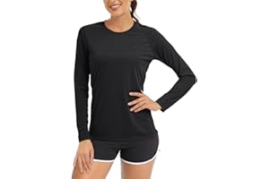 TACVASEN T-Shirts Manches Longues Femme UV Chemise de Protection Solaire UPF 50+ Extérieur Hauts de Performance