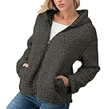 iHENGH Vorweihnachtliche Karnevalsaktion Damen Herbst Winter Bequem Lässig Mode Frauen Winter beiläufige warme Reißverschluss Jacke Feste Outwear Mantel Mantel Mantel