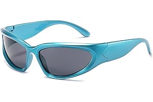 YUELUQU Y2K Wrap Around Sunglasses Men's Women's Futuristic Outdoor Sports Sunshade UV400 Glasses