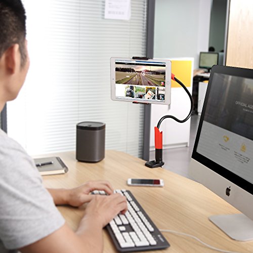 EasyAcc 360 Drehen Handyhalter Desktop StÃ¤nder Schwanenhals Halterung Smartphones Halter Tablet Halterung Handy Einer LÃ¤nge von 1 Meter FÃ¼r Smartphones iphone x iphone 8 Plus Galaxy S8 S9 / S9 Plus Ipads (Schwarz/Rot)
