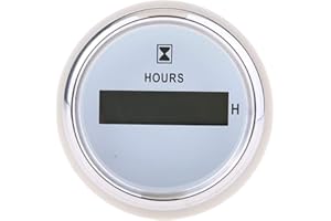 B Baosity Jauge De Compteur D'heures De Bateau - Enregistrement du Temps De La Minuterie pour Bateaux/Voitures/Camions/Tracteurs, Suivi du Temps, étanche, Blanc, 52mm