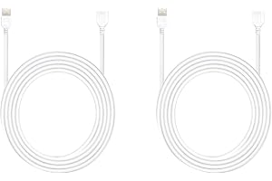 Clearhill 3m/9,84ft 2-pack USB-hane till hona förlängningskabel med 2-polig 22AWG-ledning, vit, för USB-bordsfläkt, LED-band