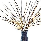 decoracion navideña con ramas y luces Las ramas se pueden doblar para manualidades - las ramas son flexibles, se pueden ajustar, hacer girar o tirar hacia arriba o hacia abajo para crear tu propio aspecto natural.